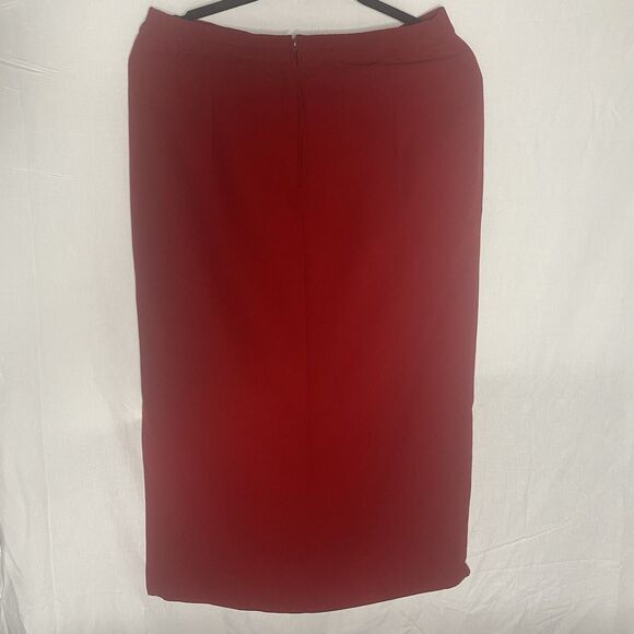 Vtg MISS DORBY 2-Piece Midi Skirt Sleeveless Blouse Set Petite Womens 10 P Red - Picture 6 of 14